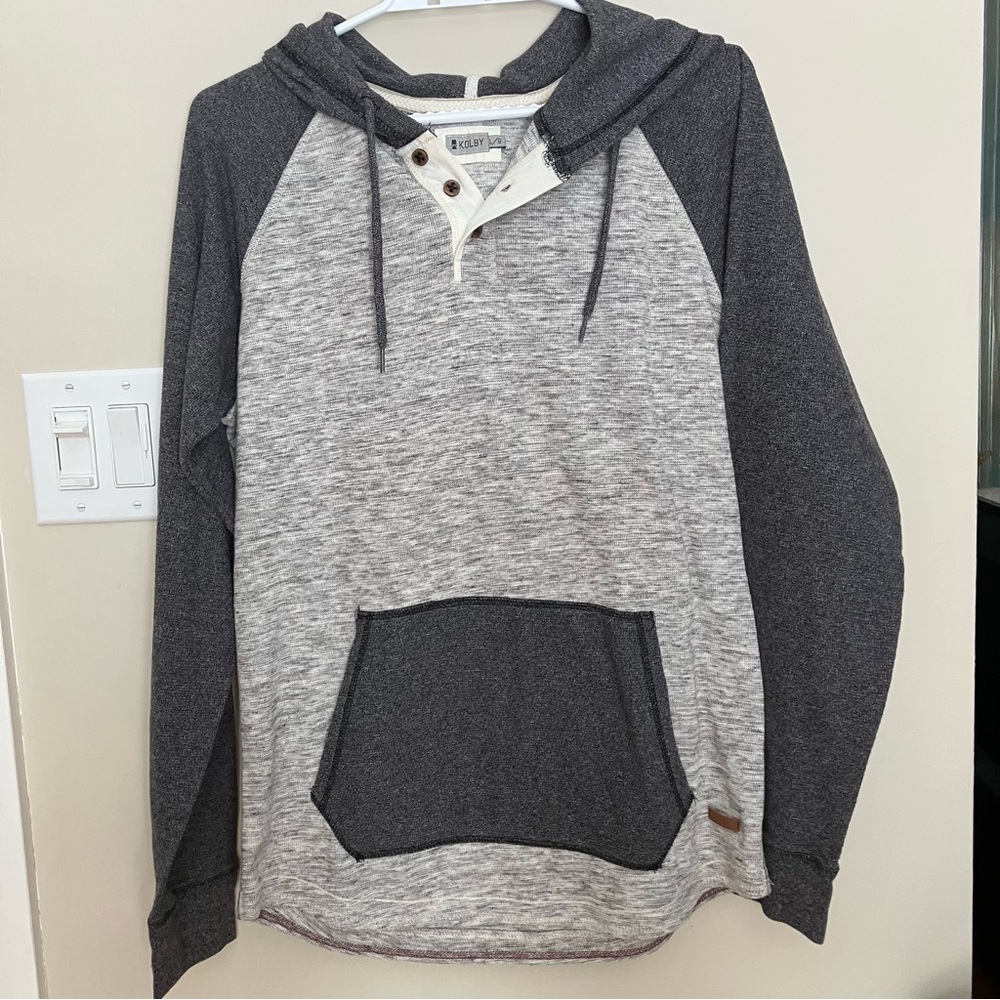 Kolby Gray and Black Hoodie Sweatshirt steetwear